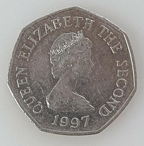 50 Pence 1997, Königin Elisabeth II, Jersey