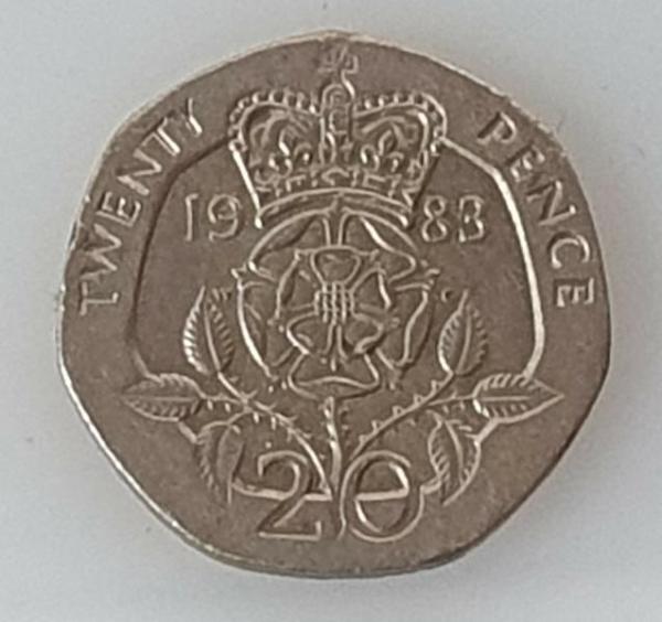 20 Pence -Twenty Pence- 1983, Königin Elisabeth II, Großbritannien
