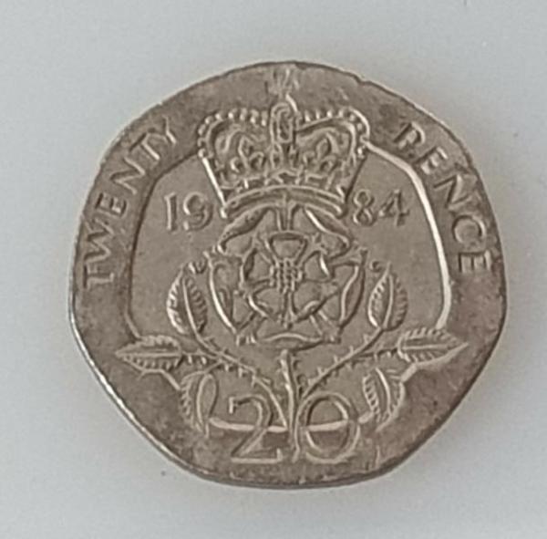 20 Pence -Twenty Pence- 1984, Königin Elisabeth II, Großbritannien