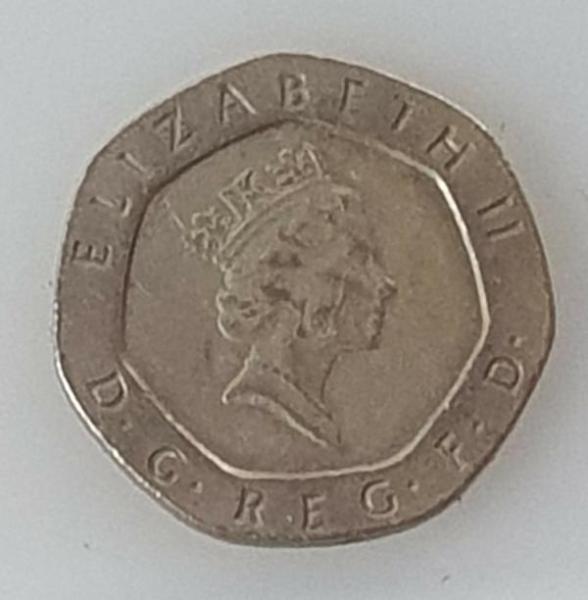 20 Pence -Twenty Pence- 1987, Königin Elisabeth II, Großbritannien