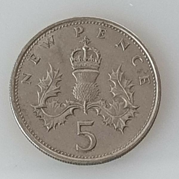 5 New Pence 1971 Königin Elisabeth II, Großbritannien