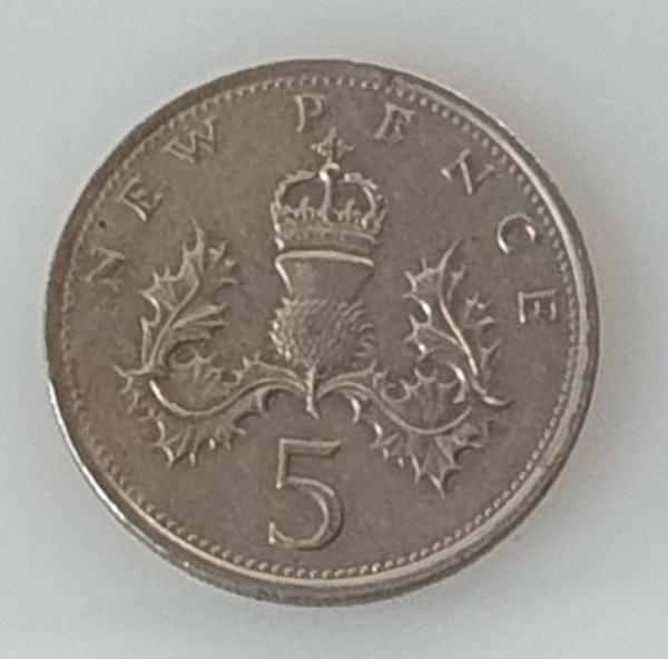 5 New Pence 1980 Königin Elisabeth II, Großbritannien