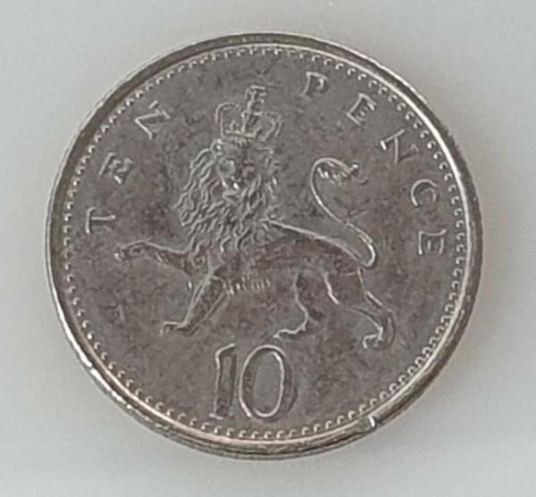 10 Pence 1992  Königin Elisabeth II, Großbritannien CuNi