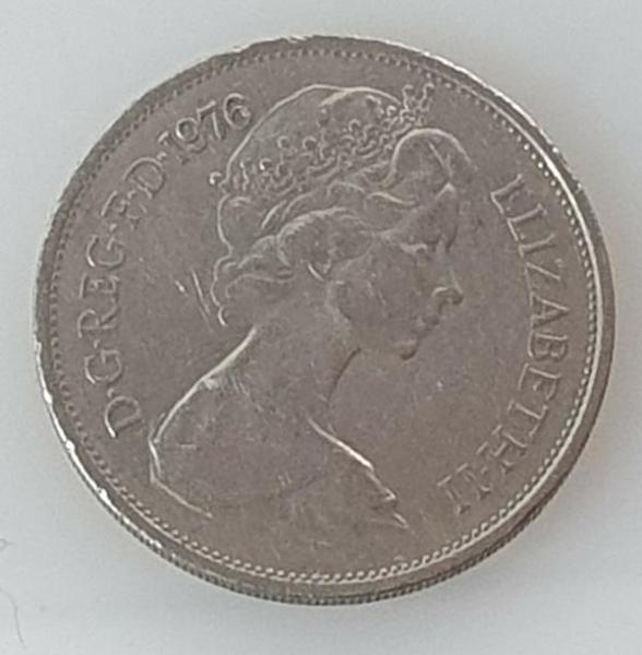 10 New Pence 1976 Königin Elisabeth II, Großbritannien aus CuNi