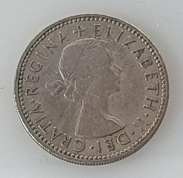 1 Schilling -One Shilling 1954, Königin Elisabeth II Großbritannien, Schottisches Wappen