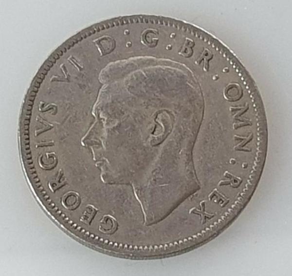 2 Schilling -Two Shillings- Florin 1949 König Georg VI, Großbritannien aus CuNi
