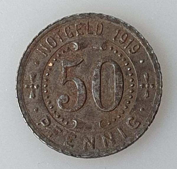 50 Pfennig 1919, Notgeld Stadt Gelsenkirchen und Rotthausen