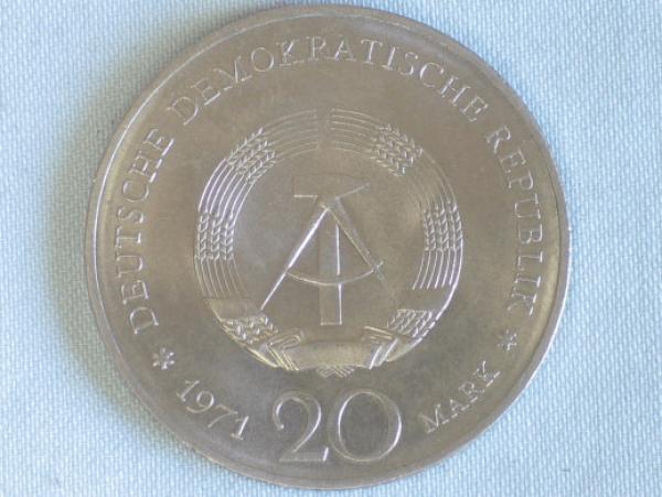 20 Mark "Heinrich Mann" 1971 Gedenkmünze -Deutsche Demokratische Republik-