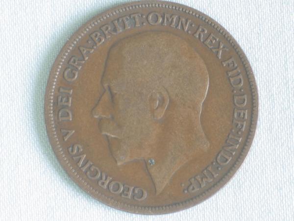 1 Penny -One Penny- 1914, König Georg V, Großbritannien aus Bronze