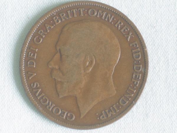 1 Penny -One Penny- 1919, König Georg V, Großbritannien aus Bronze