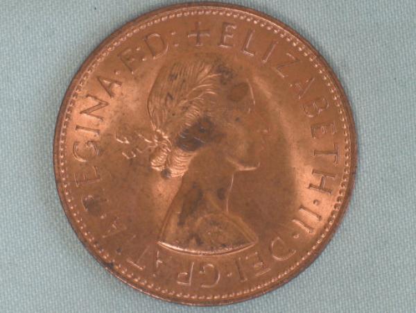 1 Penny -One Penny- 1967, Königin Elisabeth II, Großbritannien aus Bronze