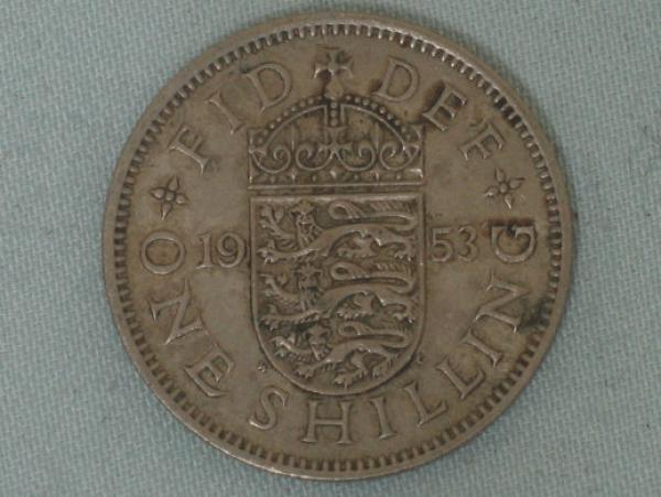 One Shilling "Elizabeth II" 1953 aus Kupfer/ Nickel