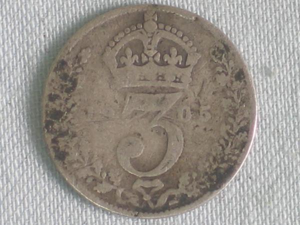 3 Pence "Edward VII" 1905 aus 925er Sterlingsilber