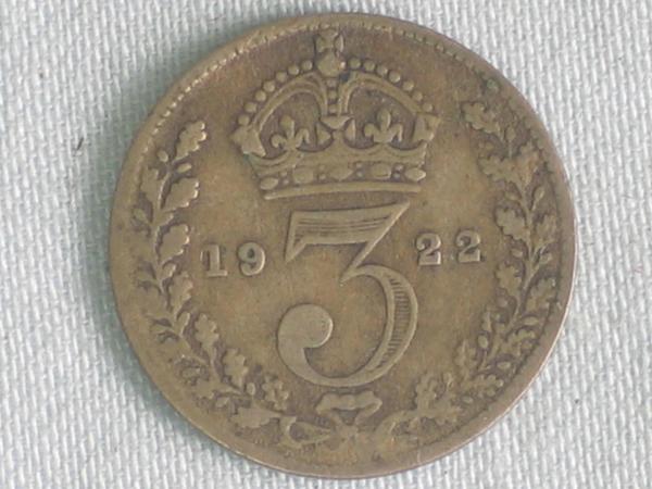 3 Pence "George V" 1922 aus 500er Silber