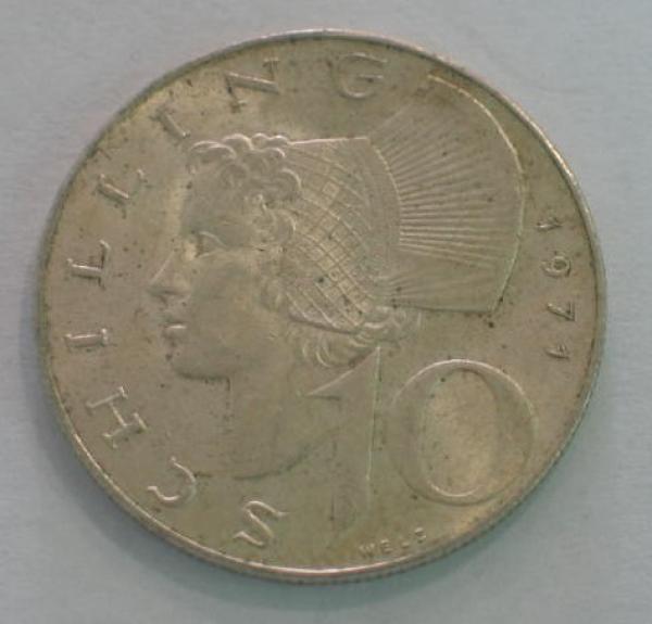 10 Schilling aus 640er Silber 1971 KM# 2882