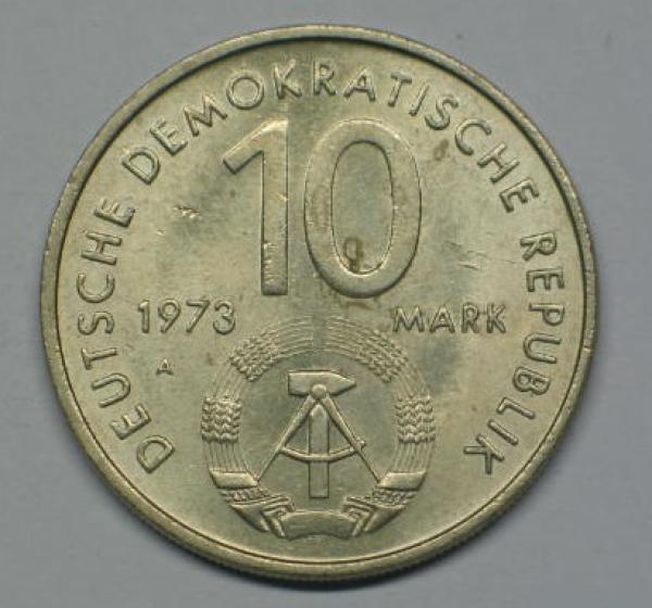 10 Mark "10. Weltfestspiele der Jugend und Studenten" 1973 Gedenkmünze -Deutsche Demokratische Republik-