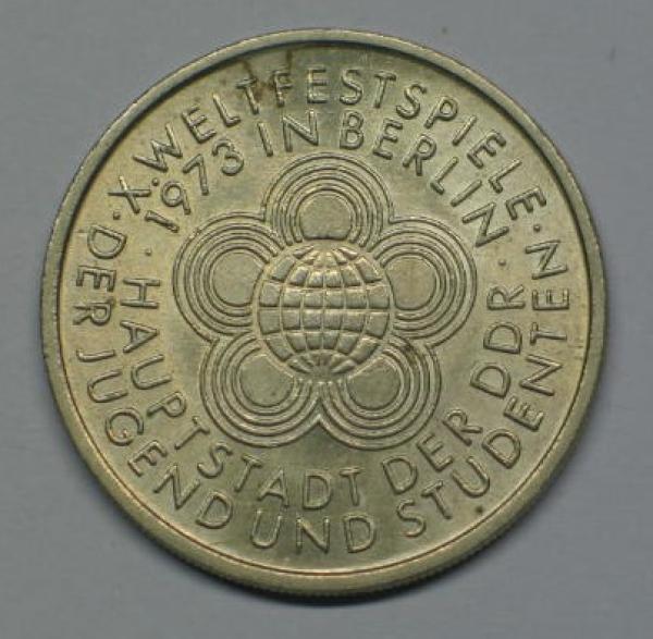 10 Mark "10. Weltfestspiele der Jugend und Studenten" 1973 Gedenkmünze -Deutsche Demokratische Republik-
