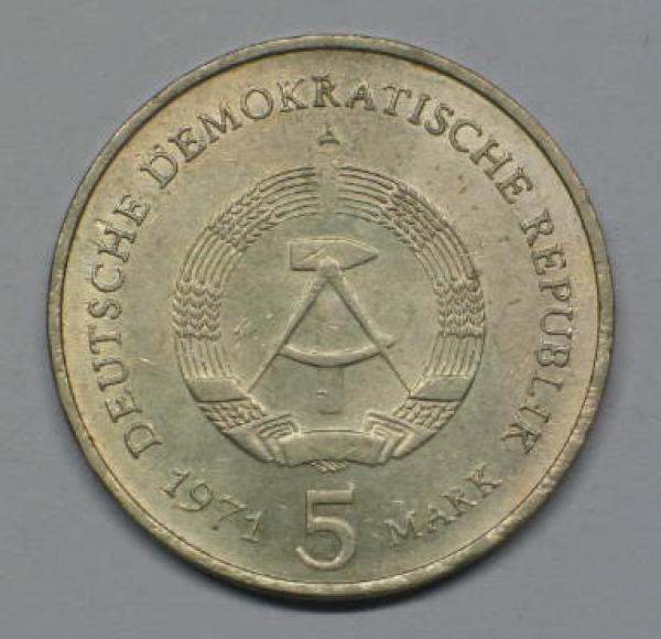 5 Mark "Brandenburger Tor in Berlin" 1971 A Gedenkmünze -Deutsche Demokratische Republik-
