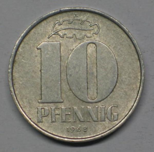 10 Pfennig 1968 A -Deutsche Demokratische Republik-