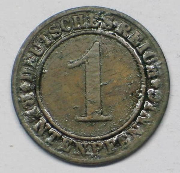 1 Rentenpfennig 1923 A -Ähren- - Weimarer Republik-