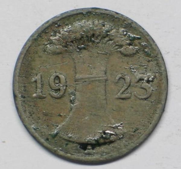 1 Rentenpfennig 1923 A -Ähren- - Weimarer Republik-