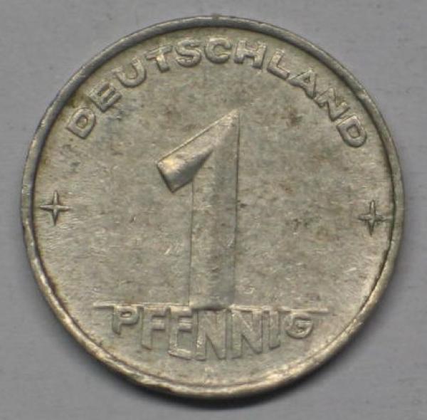1 Pfennig 1952 A -Hammer und Ähren- -Deutsche Demokratische Republik-