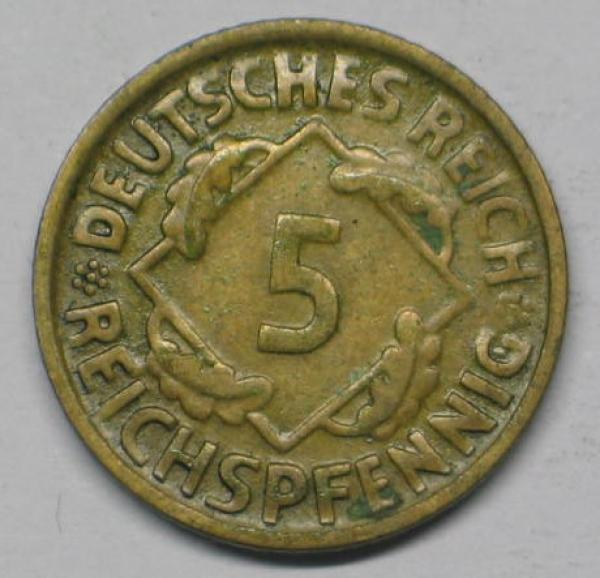 5 Reichspfennig 1925 D -Ähren- - Weimarer Republik-