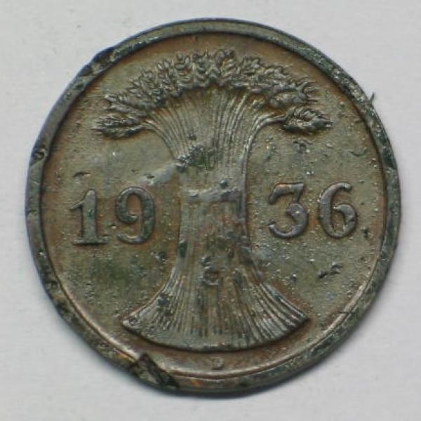 2 Reichspfennig 1936 D -Ähren- - Weimarer Republik-
