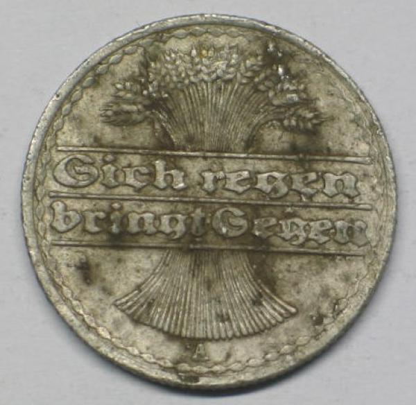 50 Pfennig 1919 A aus Aluminium -Ähren- -Weimarer Republik-