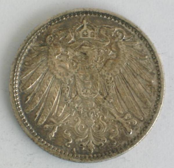 1 Mark Kaiserreich 1902 A aus 900er Silber