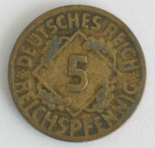 5 Reichspfennig 1925 D -Ähren- - Weimarer Republik-