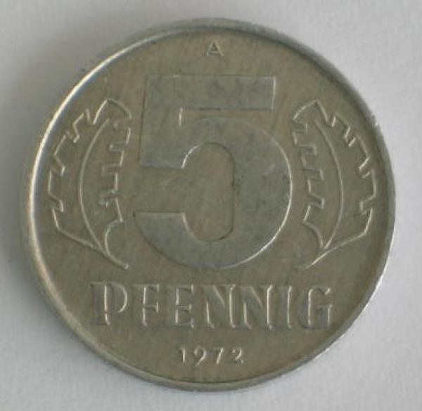 5 Pfennig 1972 A -Deutsche Demokratische Republik-