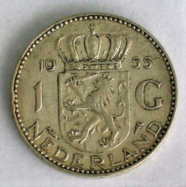 1 Gulden "Juliana" 1955 aus 720er Silber