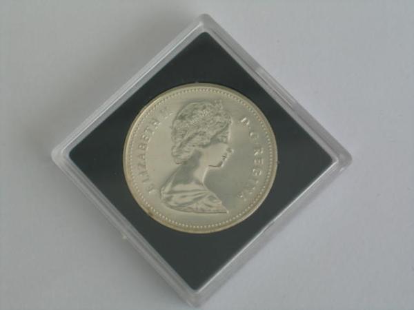 Elizabeth II 1 Dollar Canada "Bison Schädel" 500er Silbermünze in Original Münzkapsel