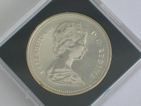 Elizabeth II 1 Dollar Canada "Bison Schädel" 500er Silbermünze in Original Münzrahmen