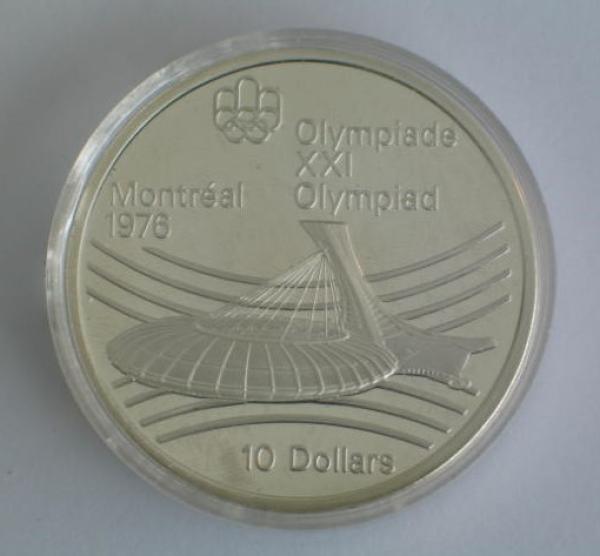 10 Dollars Canada 1976 XXI Olympiade 1976 -Velodrom- 925er Sterlingsilber in Kapsel