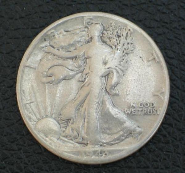 Half Dollar, 1/2 Dollar "Liberty" 1943 USA 900er Silbermünze