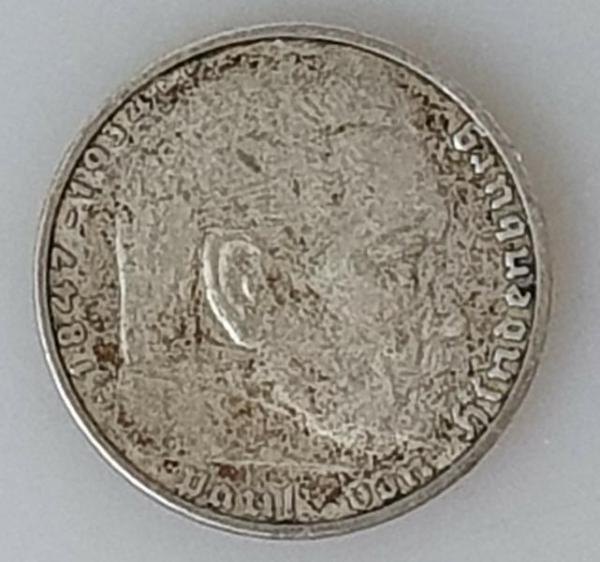 2 Reichsmark Hindenburg 1937 A, Deutsches Reich, 625er Silbermünze