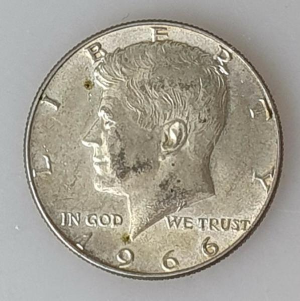 1/2 Dollar Half Dollar 1966, Kennedy, USA, Silber 400