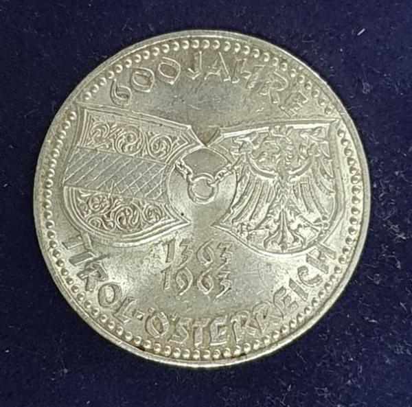 50 Schilling "600 Jahre Tirol-Österreich" 1963, Österreich 900er Silbermünze