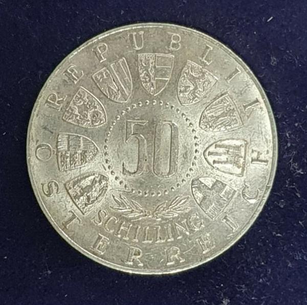 50 Schilling "600 Jahre Tirol-Österreich" 1963, Österreich 900er Silbermünze