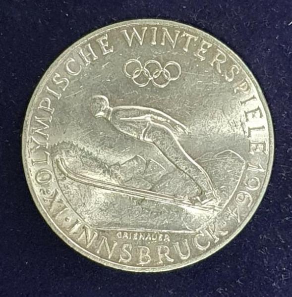 50 Schilling "Olympische Winterspiele 1964 in Innsbruck" 1964, Österreich 900er Silbermünze