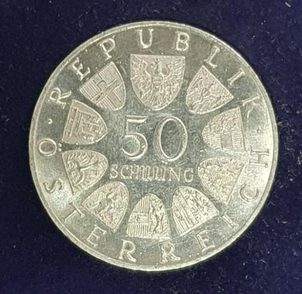50 Schilling "600 Jahre Universität Wien" 1965, Österreich 900er Silbermünze