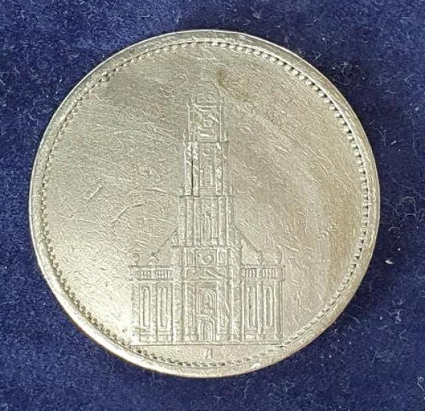 5 Reichsmark "Garnisonskirche" Drittes Reich 1934 A aus 900er Silber
