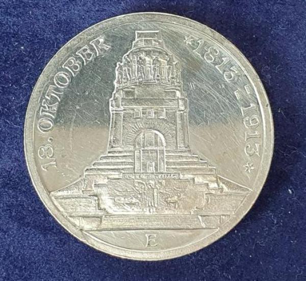 3 Mark Völkerschlacht bei Leipzig 1913 E, 900er Silbermünze