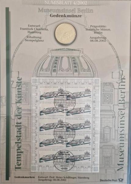 Numisblatt 04/2002 mit Gedenkmünze 10 EUR Museumsinsel Berlin 925er Silber