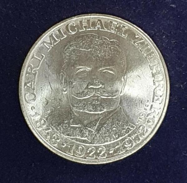 25 Schilling "50. Todestag von Carl Michael Ziehrer" 1972, Österreich 800er Silbermünze