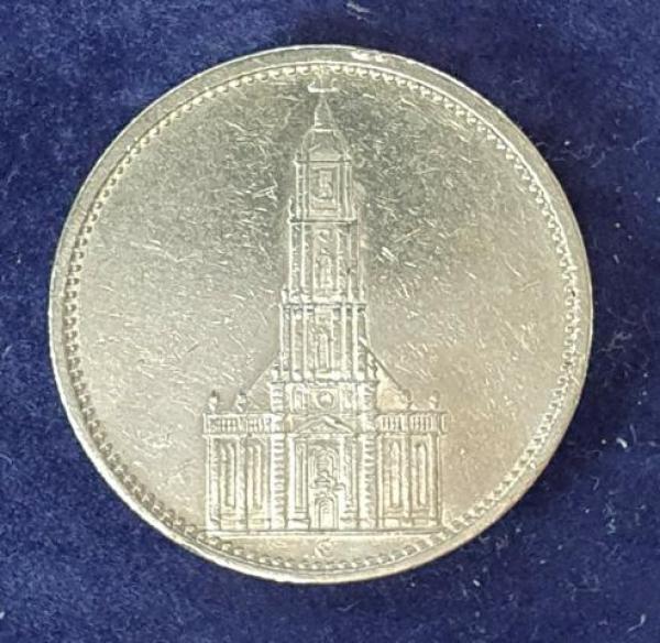 5 Reichsmark "Garnisonskirche" Drittes Reich 1935 E aus 900er Silber