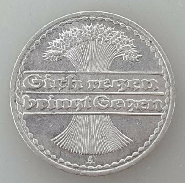 50 Pfennig 1920 A aus Aluminium -Ähren- -Weimarer Republik-
