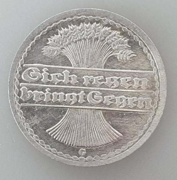 50 Pfennig 1922 G aus Aluminium -Ähren- -Weimarer Republik-